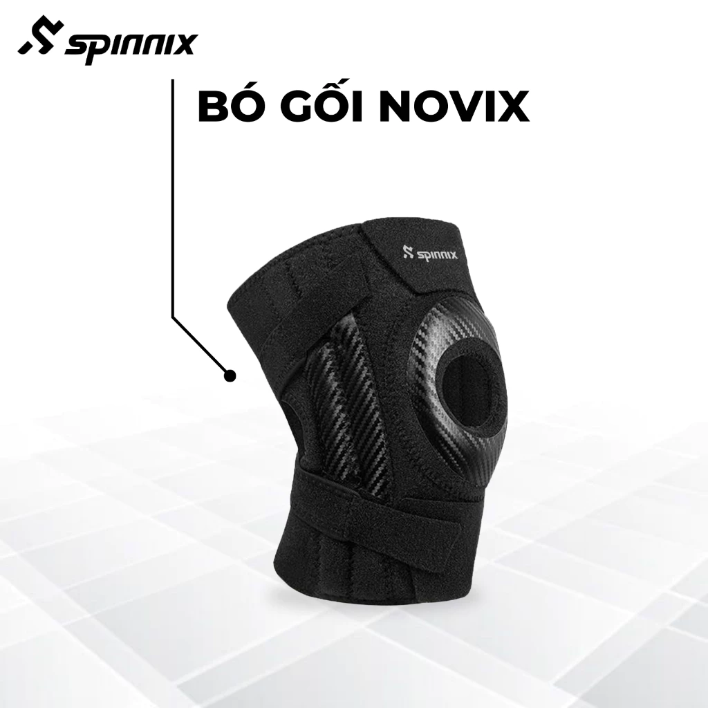 Bó đầu gối thể thao, pickleball Spinnix Novix bảo vệ đầu gối, phục hồi, thoáng khí linh hoạt